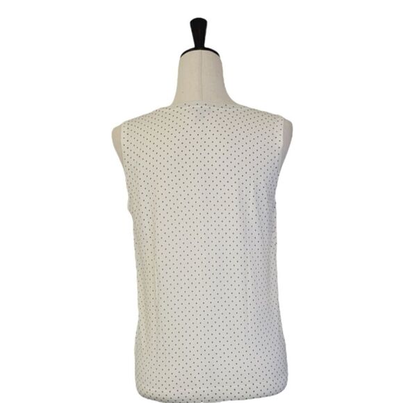 Talbots Ivory Polka-dot Sleeveless Knit Sweater Size M - Picture 3 of 6
